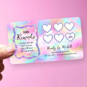 Holographic Neon Colors Girly Makeup Nails Salon ロイヤリティカード