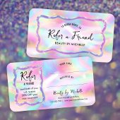 Holographic Neon Colors Refer A Friend Girly 紹介カード