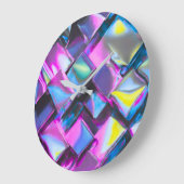 Holographic Neon Glow Aesthetic ラージ壁時計 (傾斜)