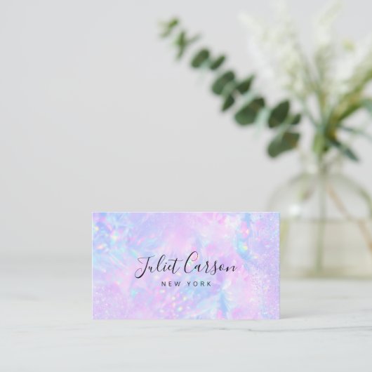 Holographic Opal Pink Business Card 名刺 (スタンド正面)