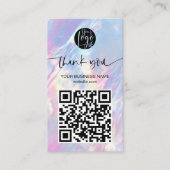 Holographic Opal QR Code Discount Thank You 名刺 (正面)