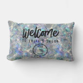 Holographic Opal Stone Background ランバークッション (正面)