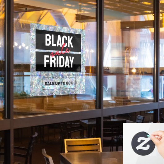 Holographic Opal Stone Background Sale ウィンドウサイン (レストラン窓)