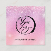 Holographic Pastel Brand Card with QR Code スクエア名刺 (正面)