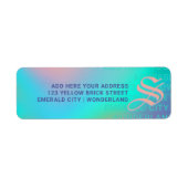Holographic Pastels | Monogram Return Address ラベル (正面)