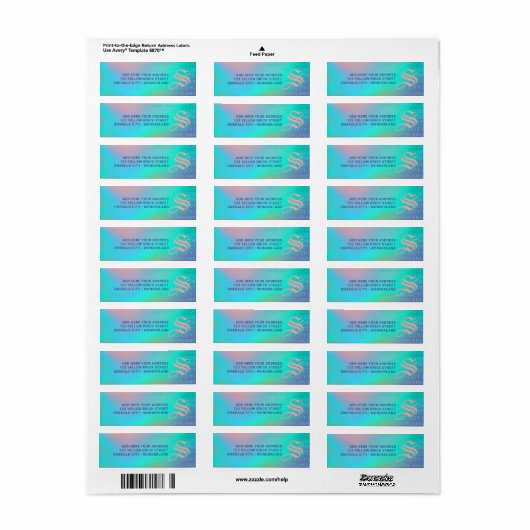 Holographic Pastels | Monogram Return Address ラベル (フルシート)