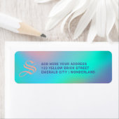 Holographic Pastels | Monogram Return Address ラベル (インサイチュ)