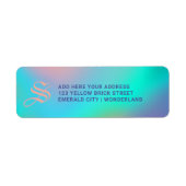 Holographic Pastels | Monogram Return Address ラベル (正面)
