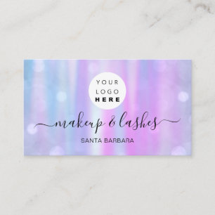 Holographic Pearly PinkロゴQR Lashメイクアップ爪、 ネイル 名刺