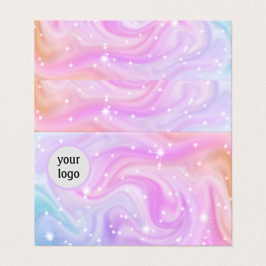 Holographic Pink &金ゴールド名刺 名刺 (外部フラット)