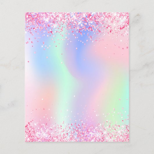 Holographic pink photo qr code business チラシ (裏面)