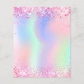 Holographic pink sparkles photo qr code チラシ (裏面)