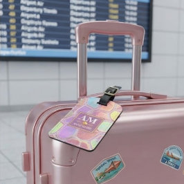 Holographic pink y2k aesthetic metallic cyber chic ラゲッジタグ