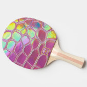 Holographic pink y2k aesthetic metallic cyber chic 卓球ラケット (横)