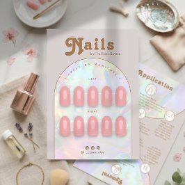 Holographic Press On Nail Packaging Display Card サンキューカード