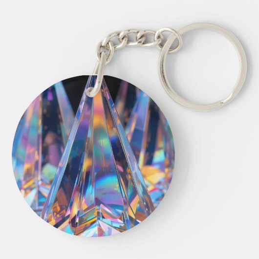 Holographic Prism Acrylic Keychain – Rainbow Light キーホルダー (裏面)