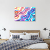 Holographic Pulse – 36"x24" Liquid Light キャンバスプリント (インサイチュ (寝室))