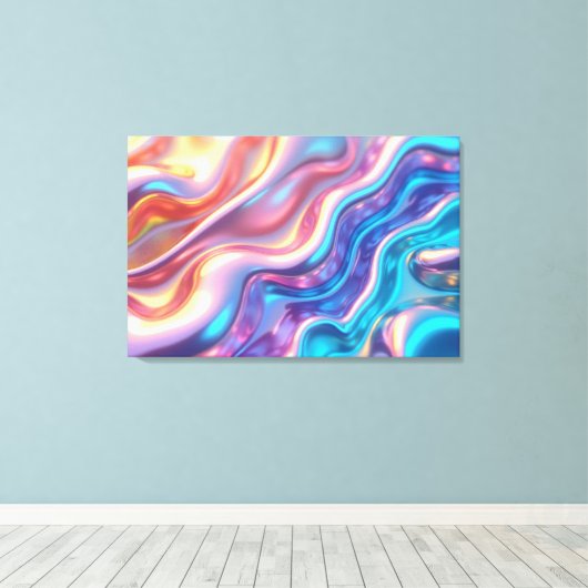 Holographic Pulse – 36"x24" Liquid Light キャンバスプリント (インサイチュ (ウッドフロア))