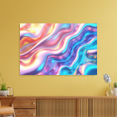 Holographic Pulse – 36"x24" Liquid Light キャンバスプリント (インサイチュ (リビング))