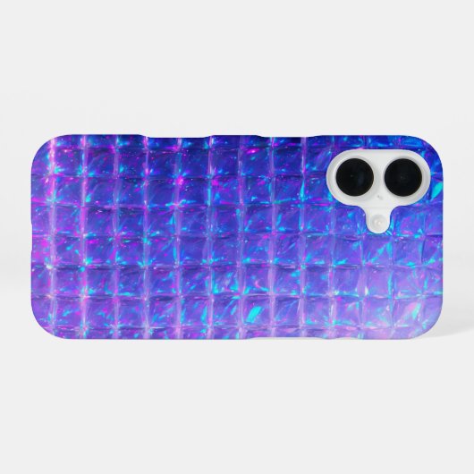 Holographic Purple Prism Texture iPhone 16ケース (裏面横)