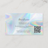 Holographic QR Code Beautician Salon Business 予約カード (裏面)