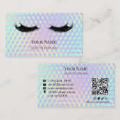 Holographic QR code Lash Technician 名刺 (正面/裏面)