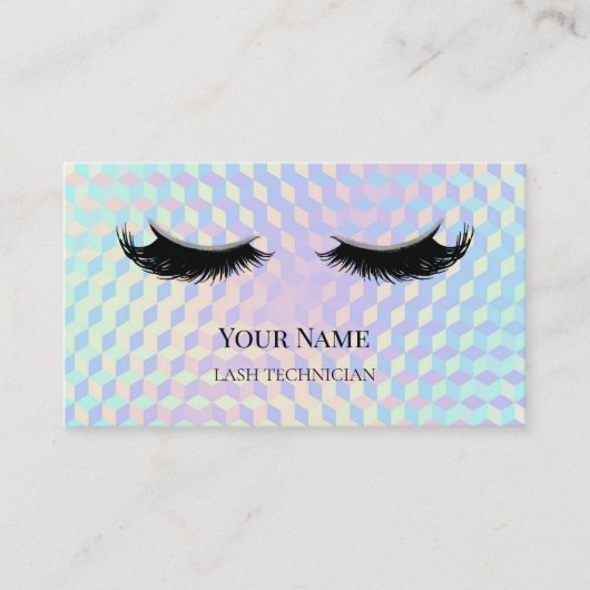 Holographic QR code Lash Technician 名刺 (正面)