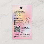 Holographic rainbow Doodles Florist Artist QR Code 名刺 (裏面)