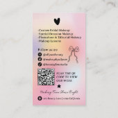 Holographic rainbow Doodles Makeup Artist QR Code 名刺 (裏面)