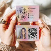 Holographic rainbow hair makeup photo logo qr code 名刺