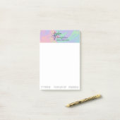 Holographic Rainbow Pastel Post-it®モダンノート ポストイット (デスク上)