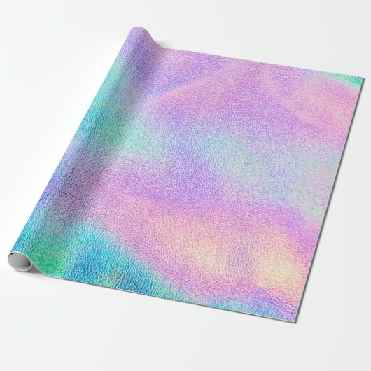 Holographic real texture in blue pink green colors ラッピングペーパー (アンロールド)