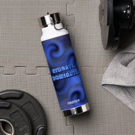 Holographic Retro Swirl Blue Neon Fitness 2026 Gym ウォーターボトル