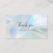 Holographic Script Small Business Thank You 名刺 (正面)