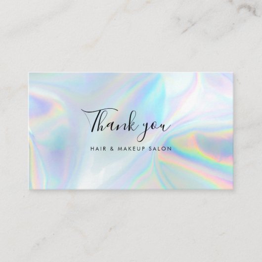 Holographic Script Small Business Thank You 名刺 (正面)