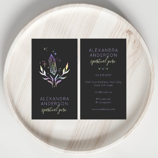 Holographic Spiritual Crystals Mystic Black 名刺