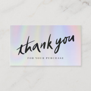 Holographic Thank You Business Card 名刺