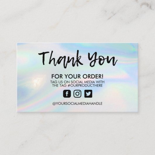 Holographic Thank You Media Insert 名刺 (正面)
