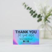Holographic Thank You Small Business Card（小規模企業向けの 名刺 (スタンド正面)