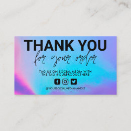 Holographic Thank You Small Business Card（小規模企業向けの 名刺