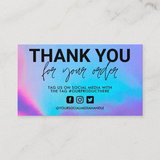 Holographic Thank You Small Business Card（小規模企業向けの 名刺 (正面)