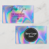 Holographic Thankyouトレンディーサロン名刺 名刺 (正面/裏面)