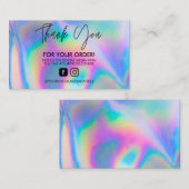 Holographic Thankyouトレンディーサロン名刺 名刺 (正面/裏面)