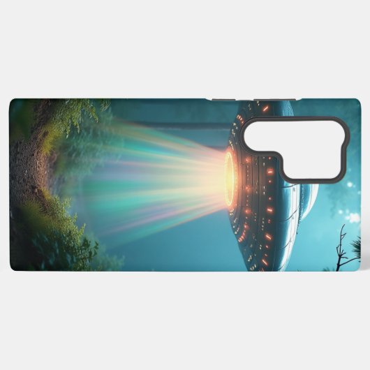  Holographic UFO Samsung Case – Forest Light Beam Galaxyケース (裏面横)