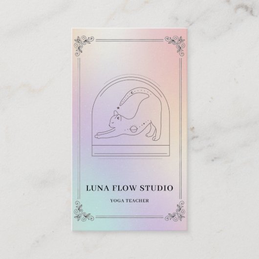 Holographic Yoga Instructor Card with QR Code 名刺 (正面)