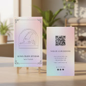 Holographic Yoga Instructor Card with QR Code 名刺