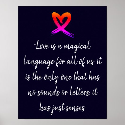 Holography Heart Love Quote ポスター (正面)