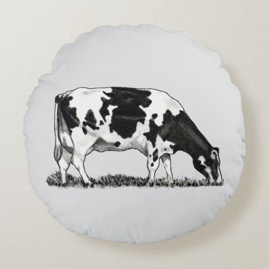Holstein Dairy Cow ラウンドクッション (正面)
