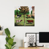 Holstein, Jersey, Ayrshire & Shorthorn cows ポスター (ホームオフィス)
