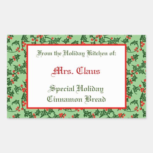 HolyとBeres Sageの編集可能ベーキングステッカー 長方形シール (正面)